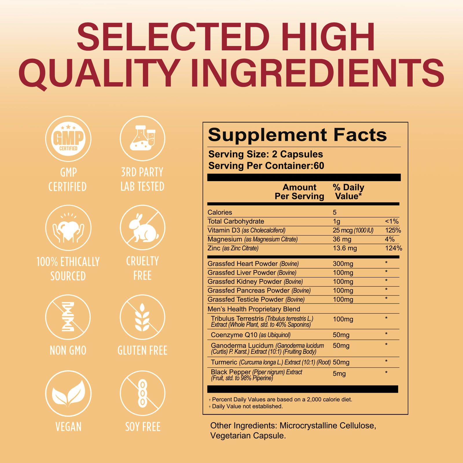 HEALTHGEM Beef Organs Pancreas capsules aid digestion and nutrient absorption