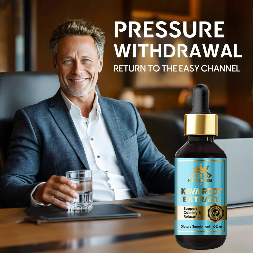 HEALTHGEM Kava Kava Drops dropper enables easy daily relaxation.