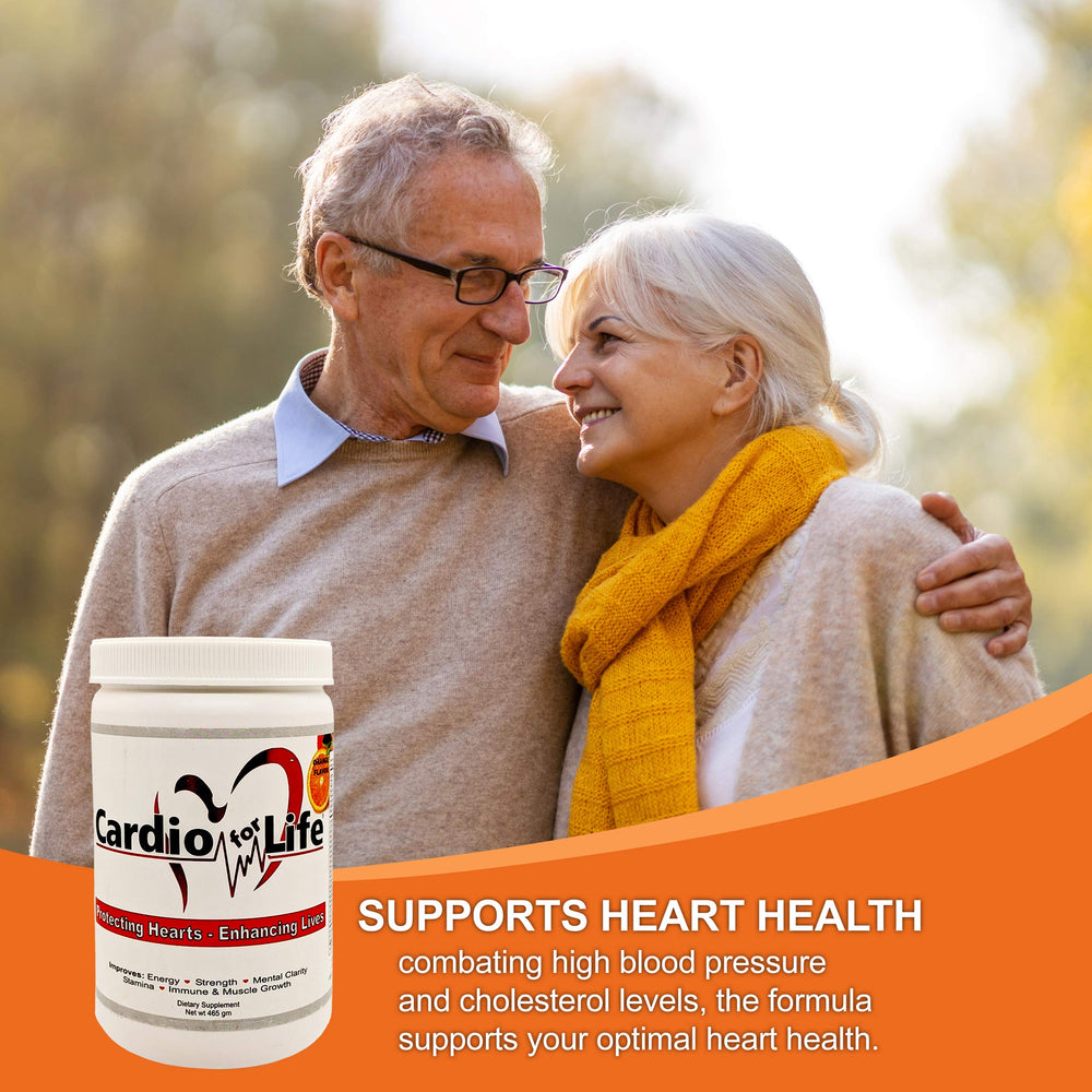 Close-up of Cardio for Life label emphasizes natural ingredients.