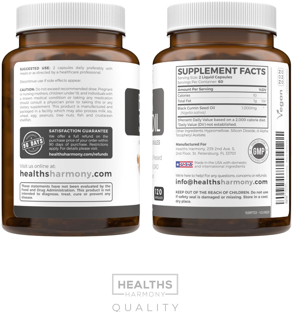 Healths Harmony amber bottle under soft lighting conveys premium quality.
