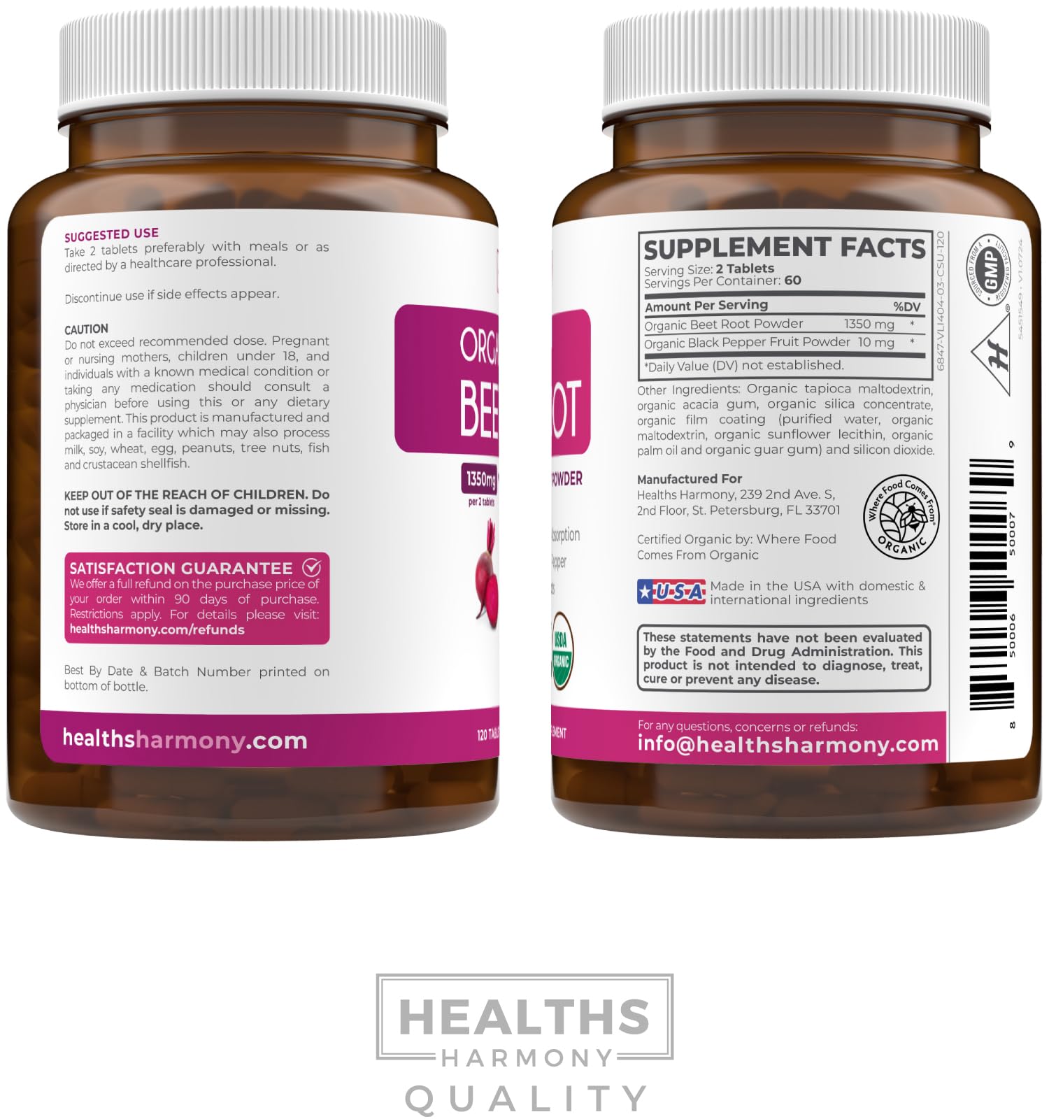 Healths Harmony beet root tablets in hand suggesting easy daily ritual