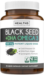 Healths Harmony black seed oil capsules bottle for daily wellness use