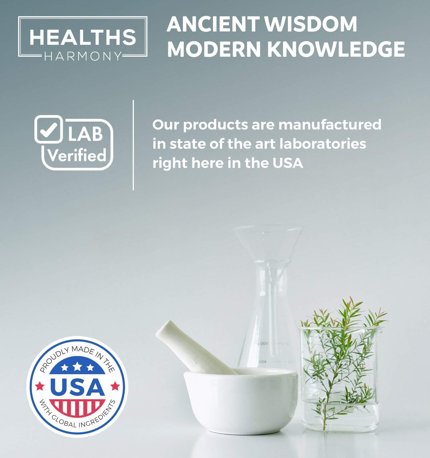 Healths Harmony Blood Pressure Support label close-up communicates CGMP standards