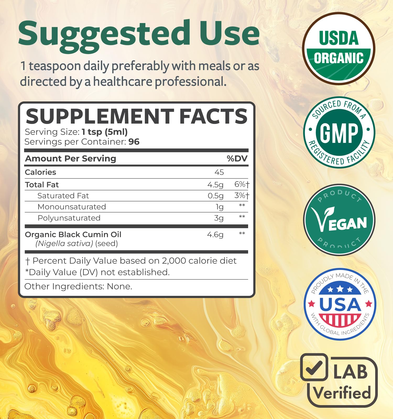 Healths Harmony bottle shown in GMP-certified facility context.
