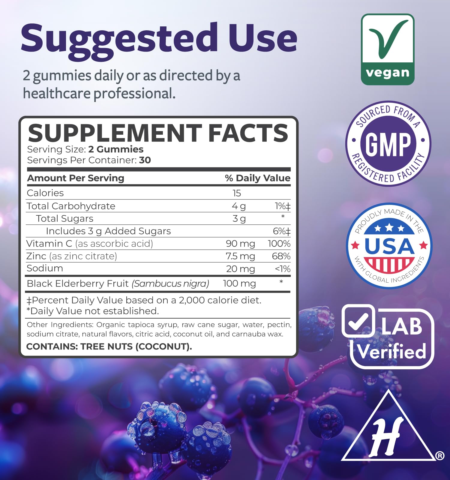 Healths Harmony bottle emphasizing US manufacturing and cGMP compliance