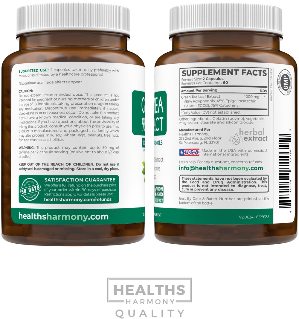 Healths Harmony EGCG daily-use bottle fits a morning routine.