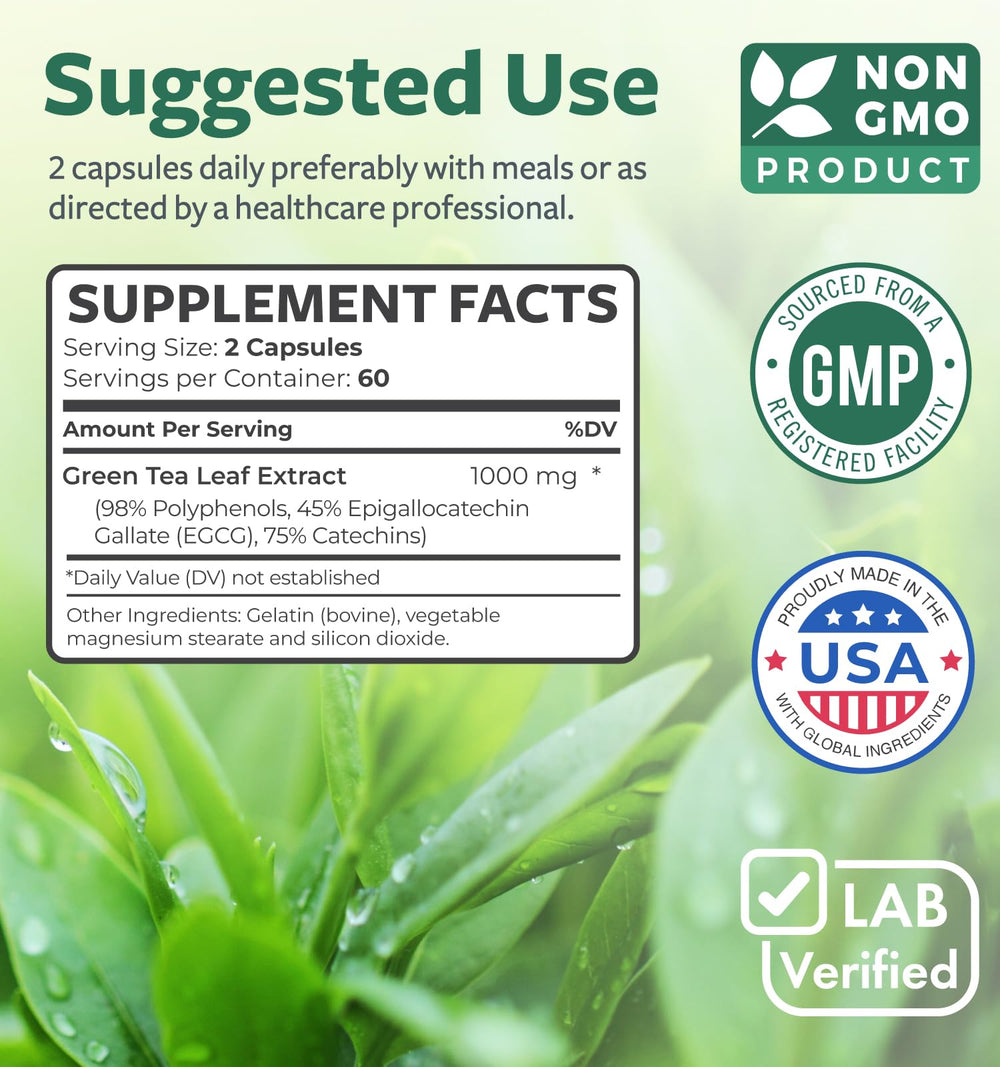 Healths Harmony EGCG packaging box indicates USA-made quality.