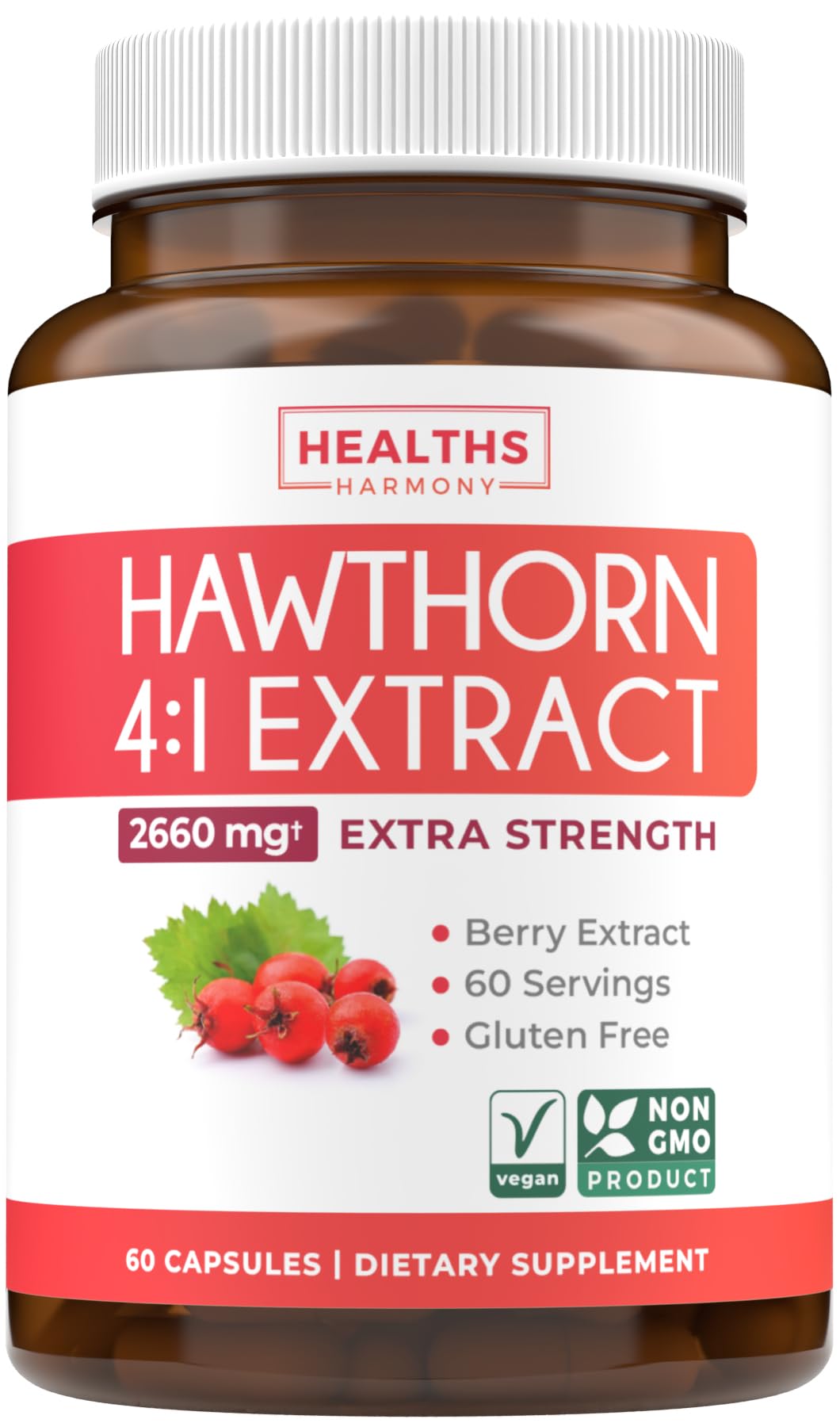 Healths Harmony hawthorn berry capsule for easy daily supplementation