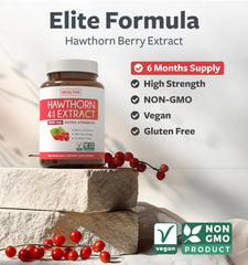 Healths Harmony Hawthorn Berry Extract Bottle Front, high-potency display