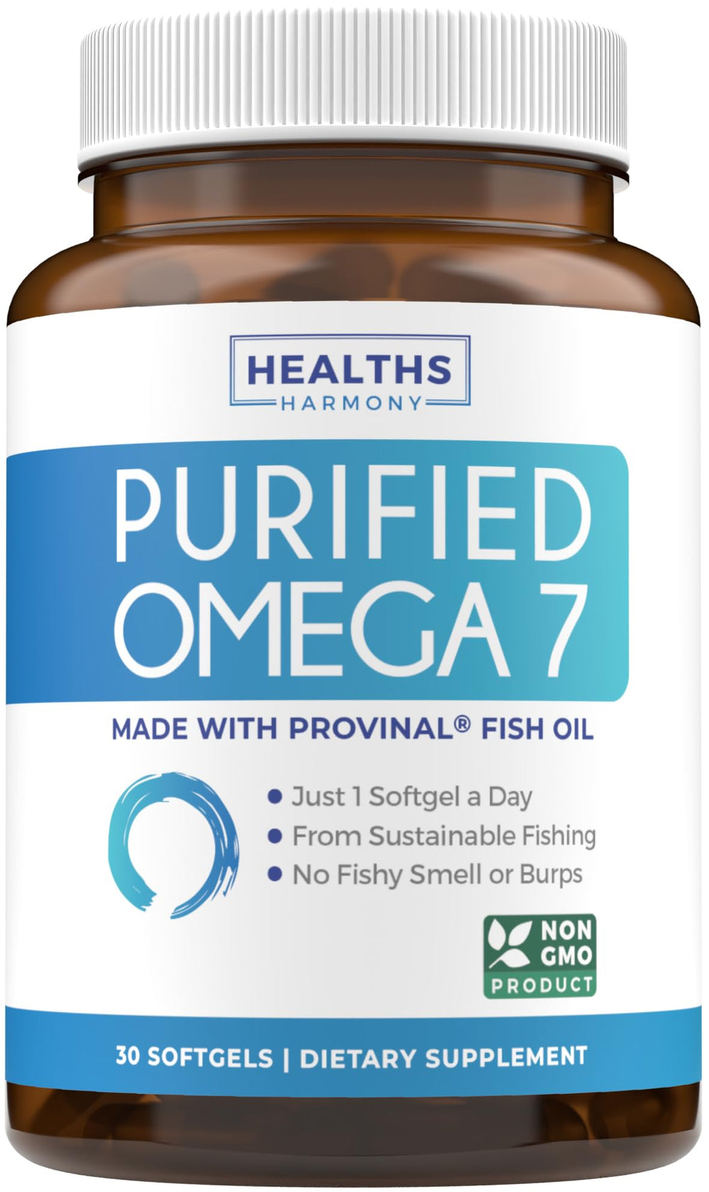 Healths Harmony Omega 7 bottle with capsules for daily wellbeing