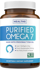 Healths Harmony Omega 7 purified oil bottle shows clean formulation for daily wellness
