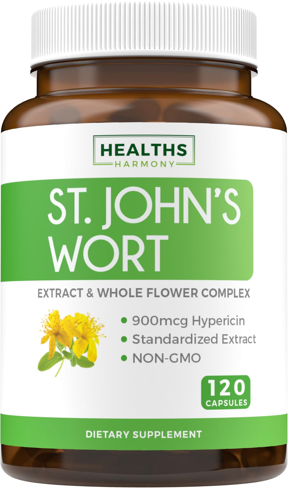 Healths Harmony St John's Wort capsules bottle supports daily mood balance.