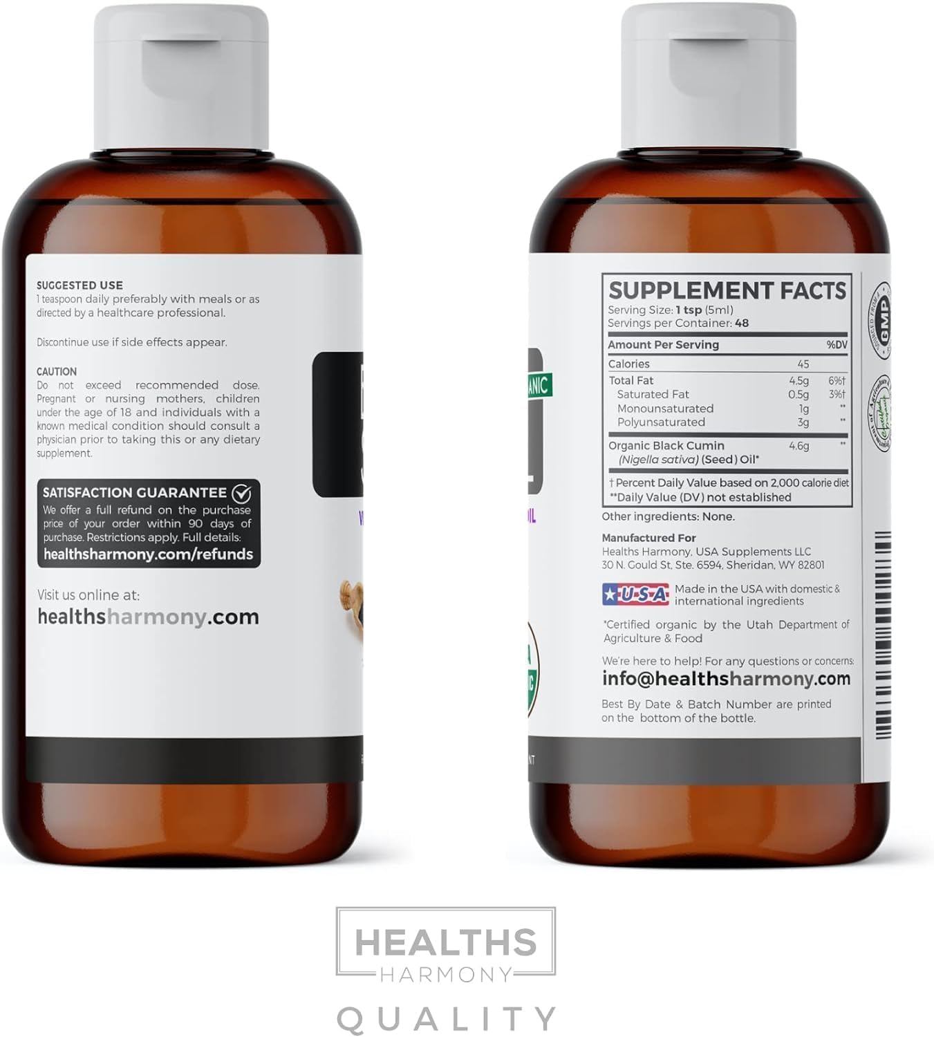Healths Harmony sealed bottle – proper storage helps maintain freshness.