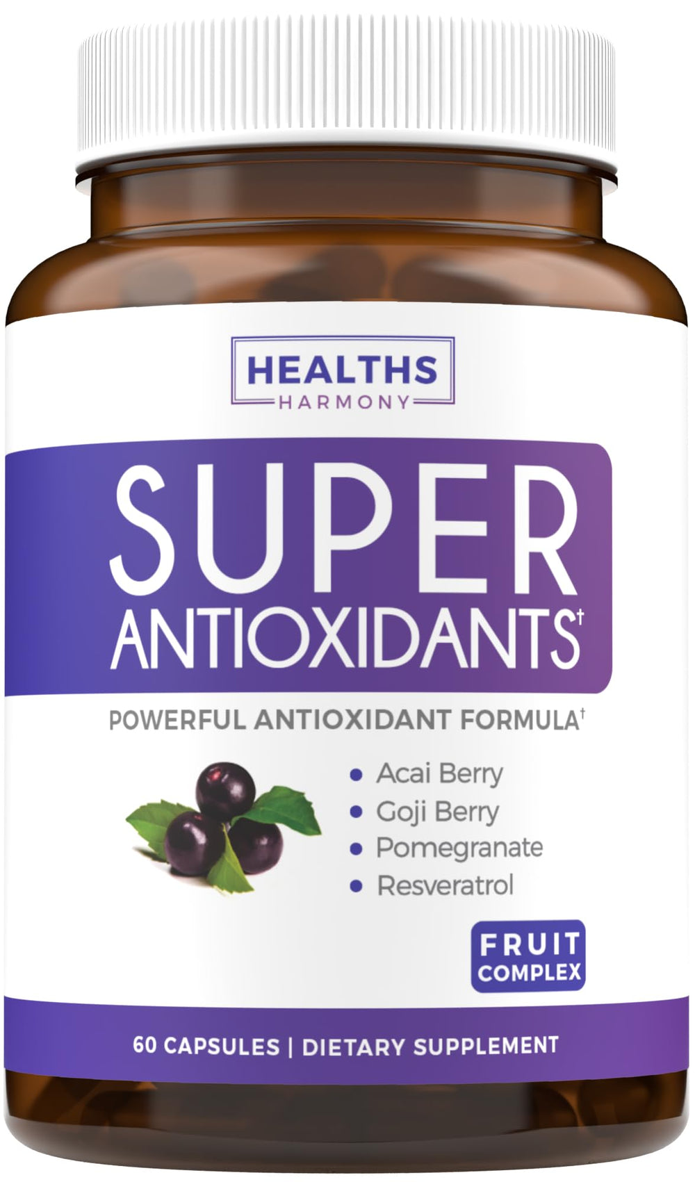 Healths Harmony Super Antioxidants bottle with capsules for daily immune support