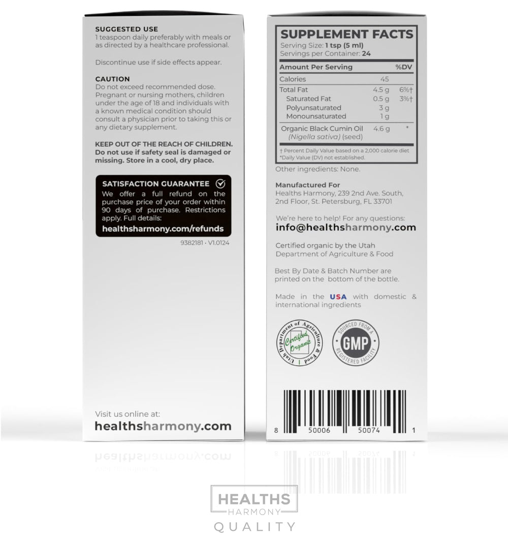 Healths Harmony bottle closeup with dropper illustrates simple dosing.