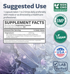 Healths Harmony vegan capsules packaging emphasizes clean gentle magnesium for everyday comfort.