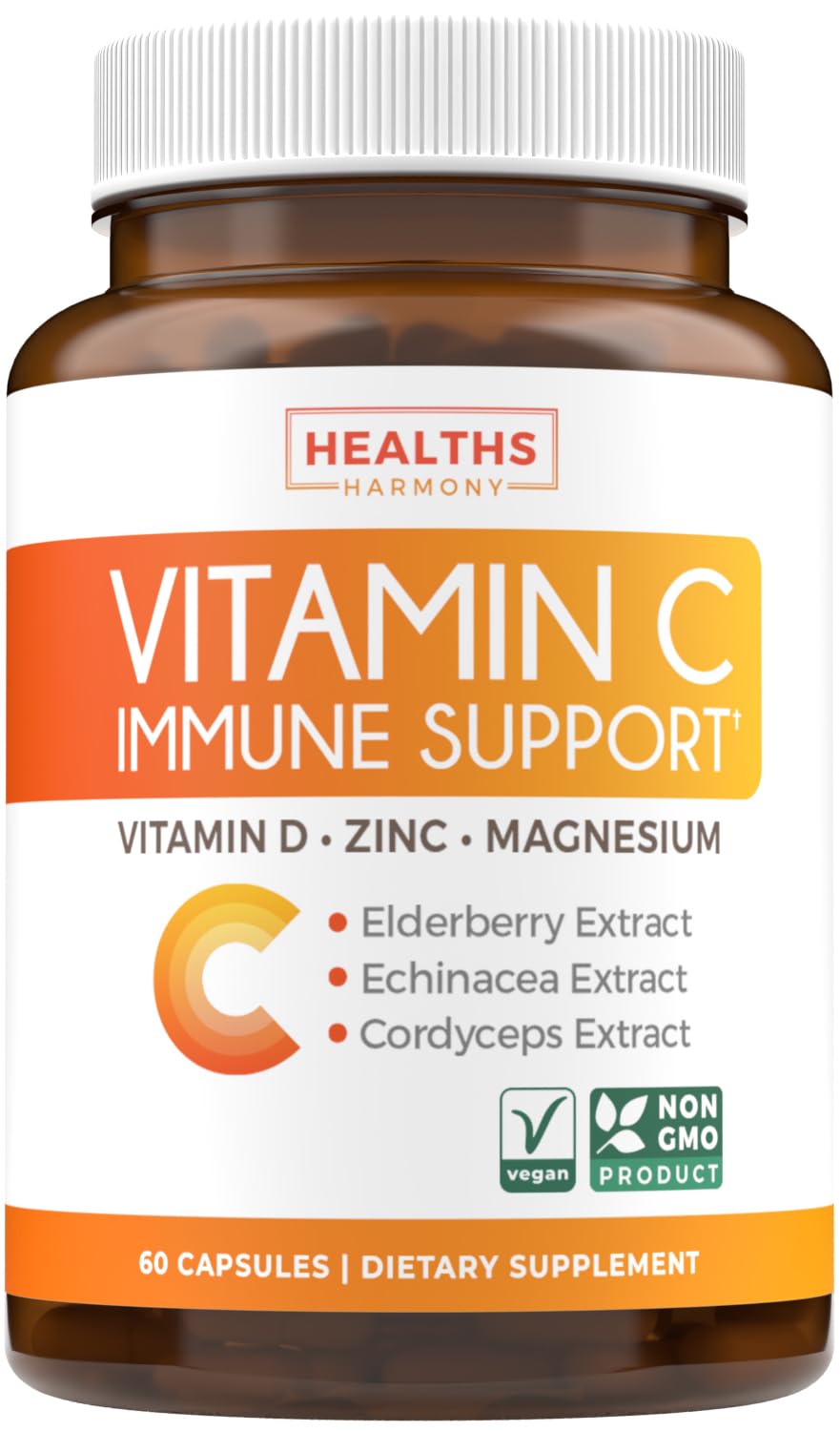 Healths Harmony Vitamin C Immune Support bottle for daily immune support.