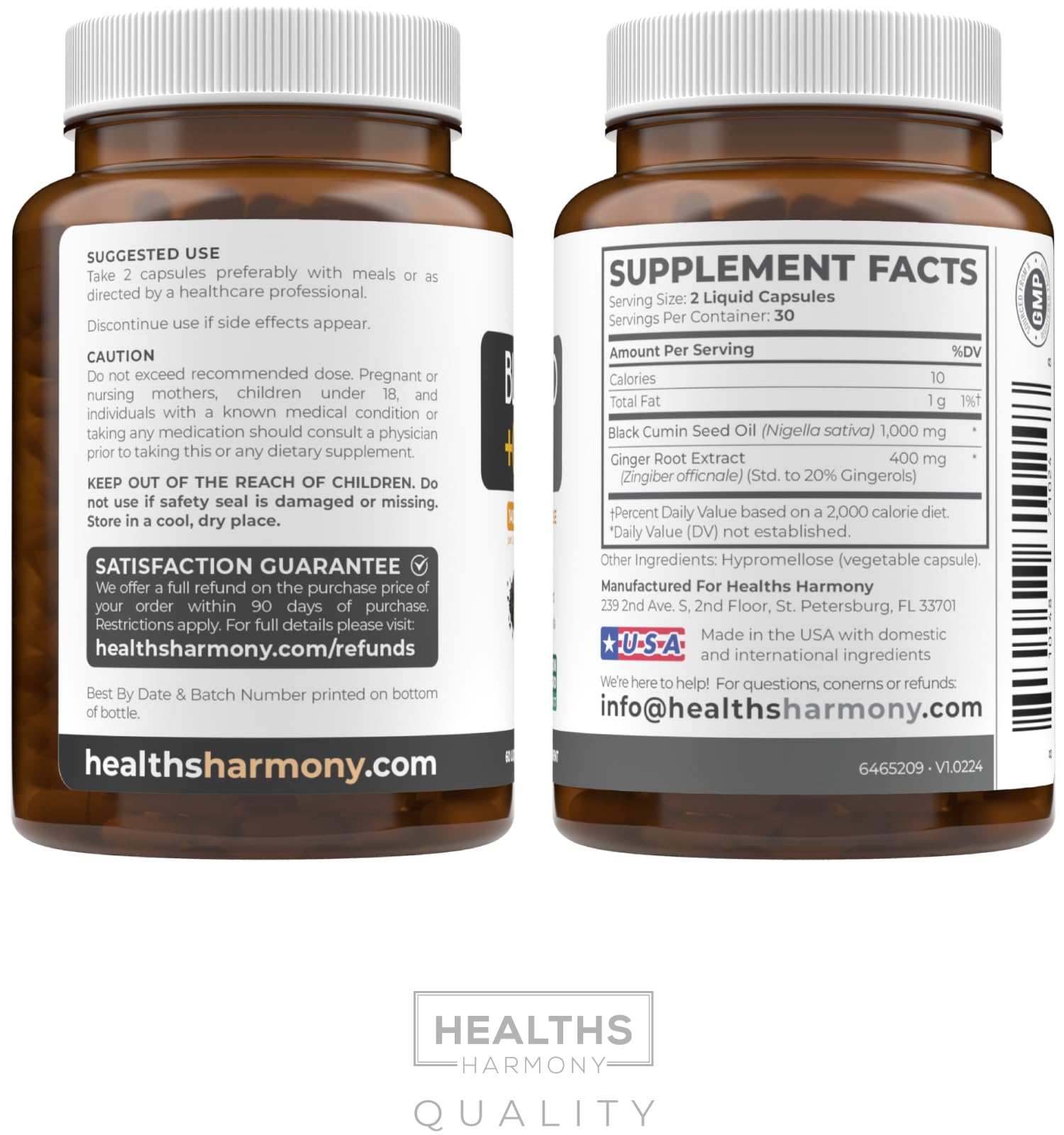 Healths Harmony wellness scene with capsules and a glass of water for easy daily intake.