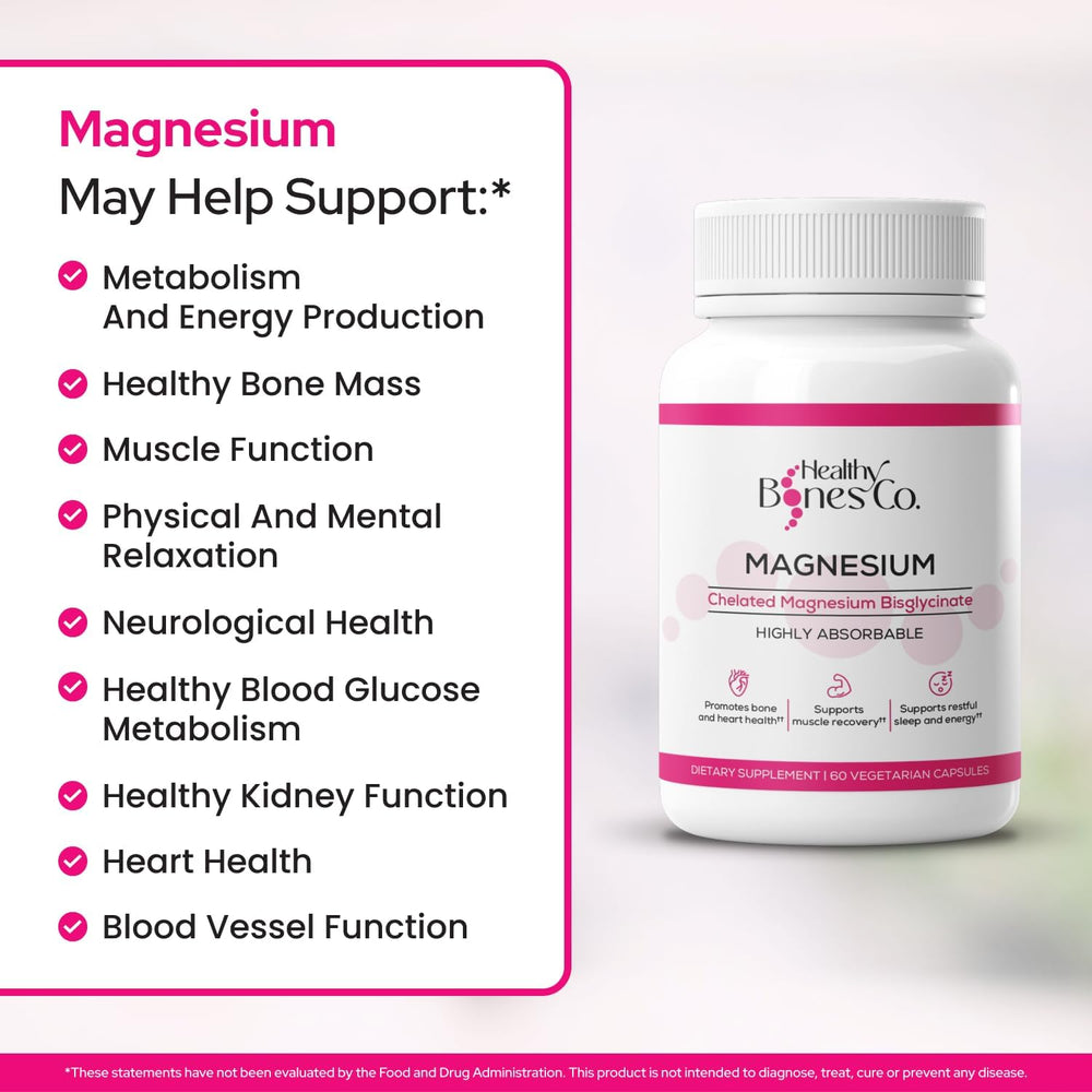 Healthy Bones Co. label emphasizes vegan, non-GMO formula for peace of mind.