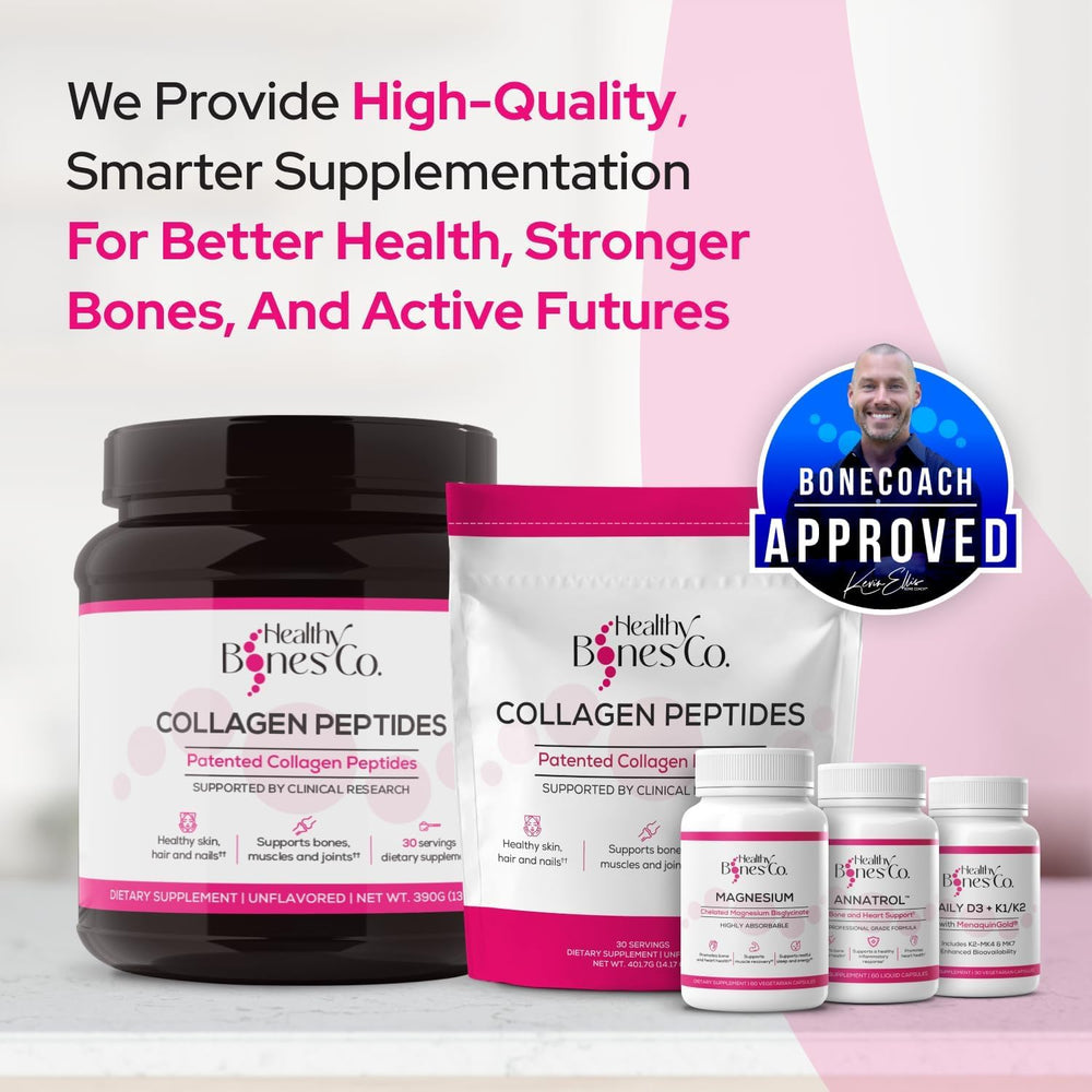 Healthy Bones Co. Premium D3 K2 capsules inside view demonstrates compact daily supplement.