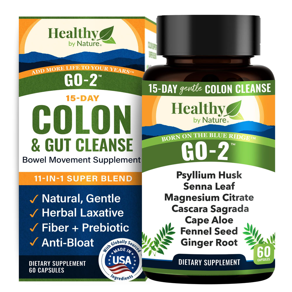 Healthy by Nature Colon Cleanse bottle ready for gentle gut support at night
