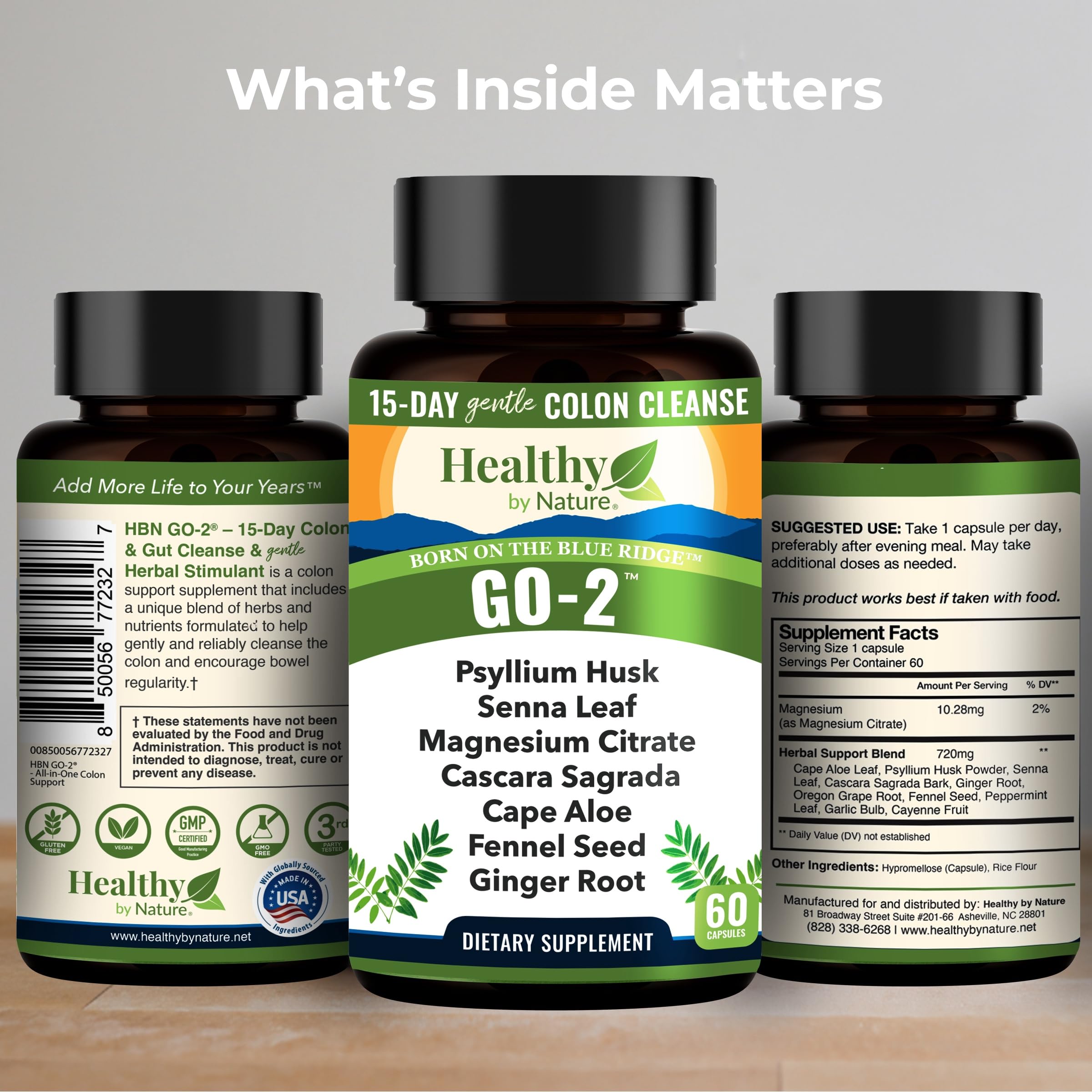 Healthy by Nature Colon Cleanse kitchen counter display ready for quick gut support