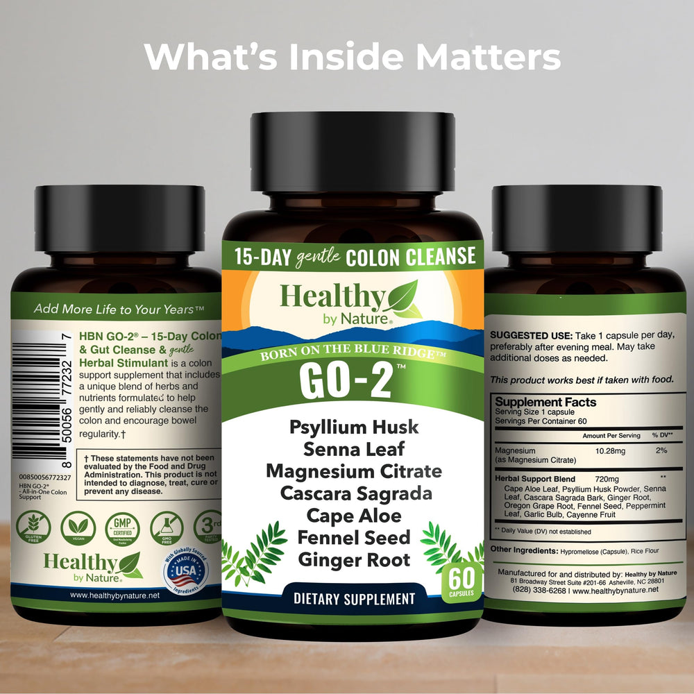Healthy by Nature Colon Cleanse kitchen counter display ready for quick gut support