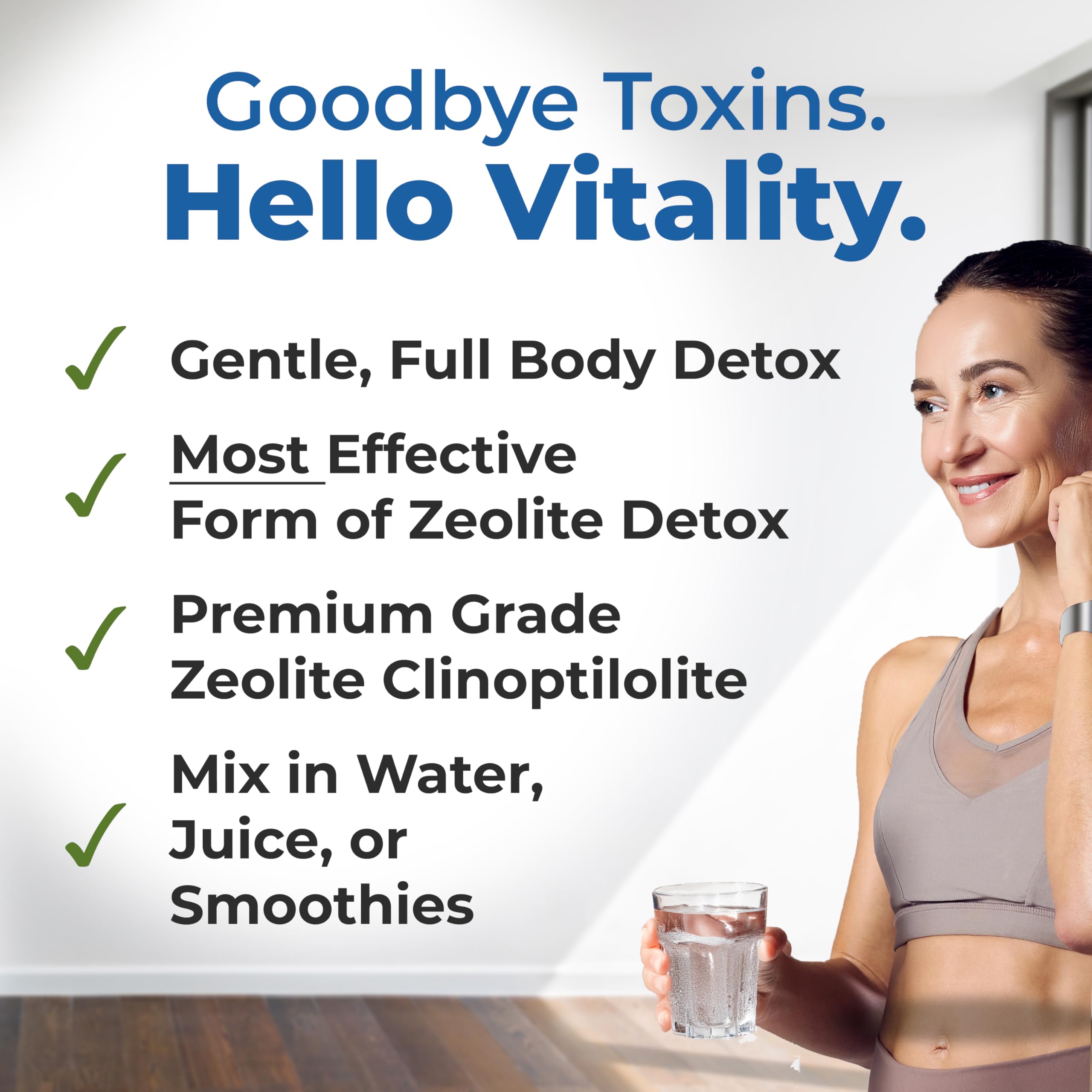 Healthy by Nature HolyLand Zeolite Cleanse powder jar showcases premium micronized formula.