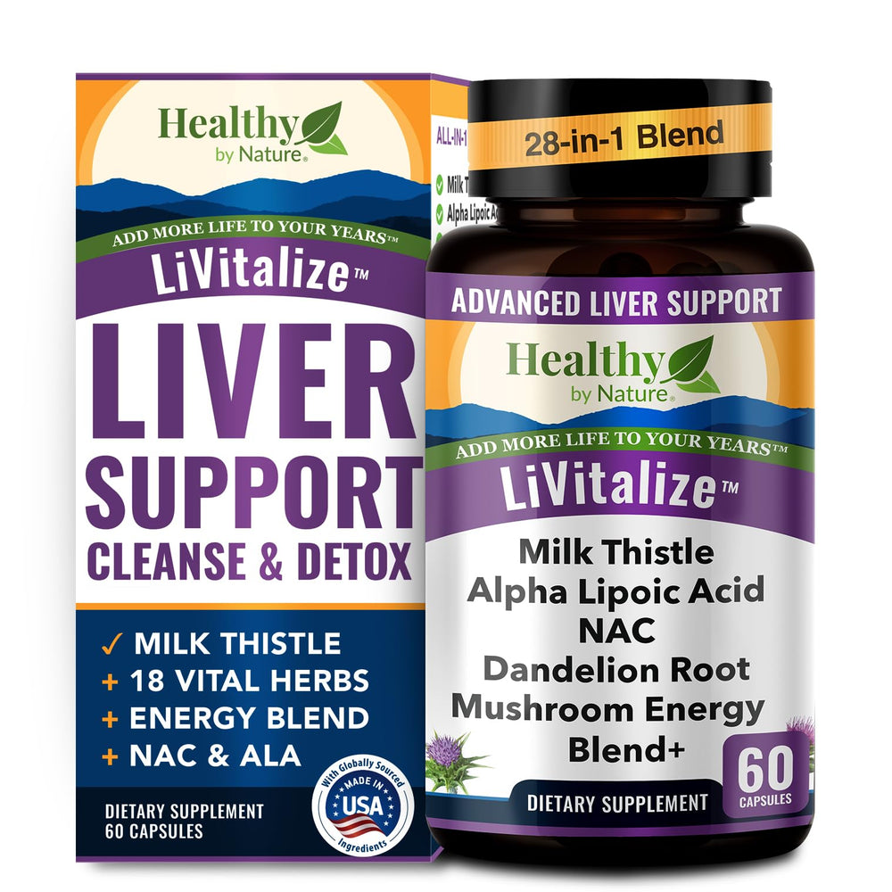 Healthy by Nature LiVitalize bottle front for daily liver wellness
