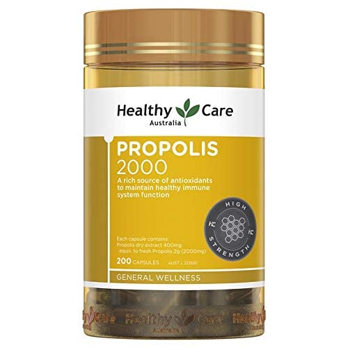 Healthy Care Propolis 2000mg bottle in daily-use setting.