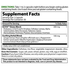 Healthy Delights Gluten Cutter label detail highlighting GCX50 blend
