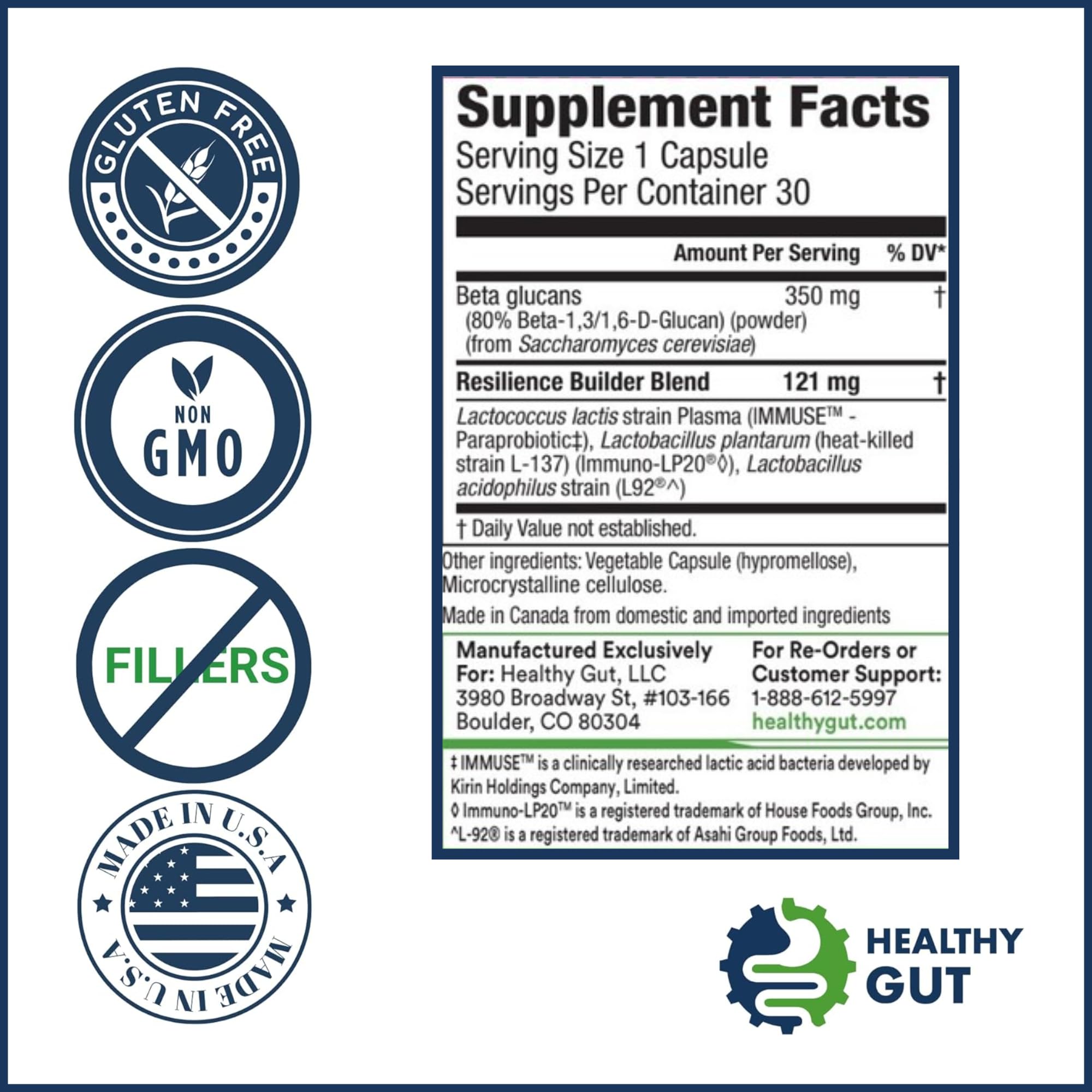 Healthy Gut HoloImmune bottle pour, easy to sprinkle on foods.