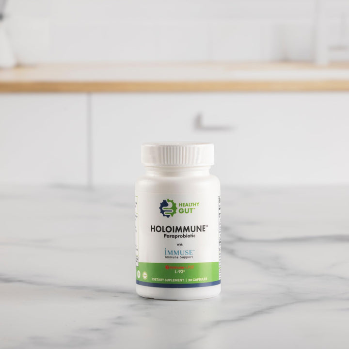 Healthy Gut HoloImmune made in USA for quality assurance.