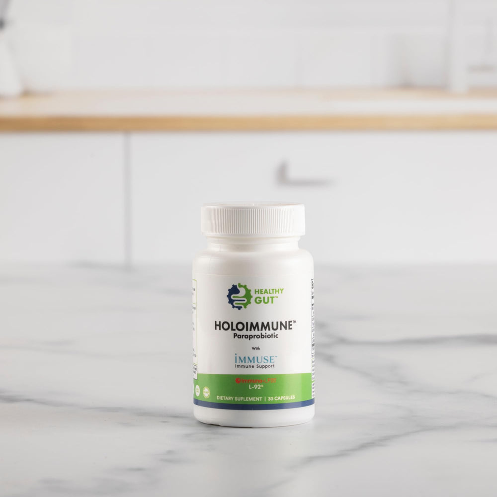 Healthy Gut HoloImmune made in USA for quality assurance.