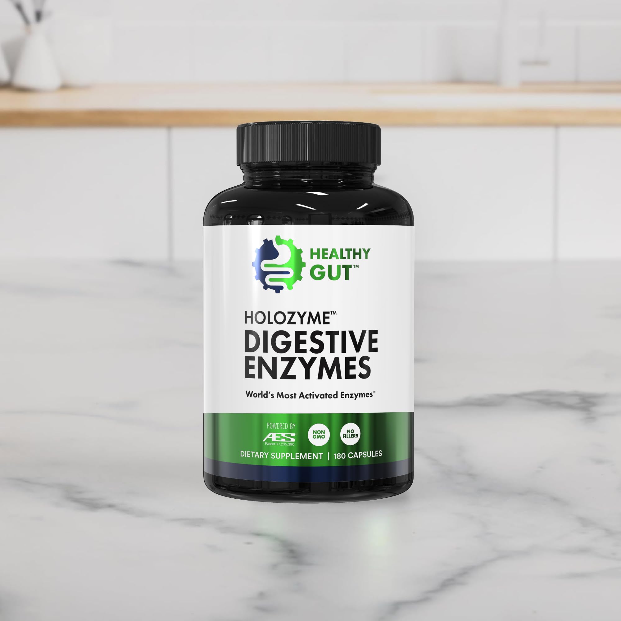 Healthy Gut HoloZyme 90 Servings Bottle—great value for daily digestive support.