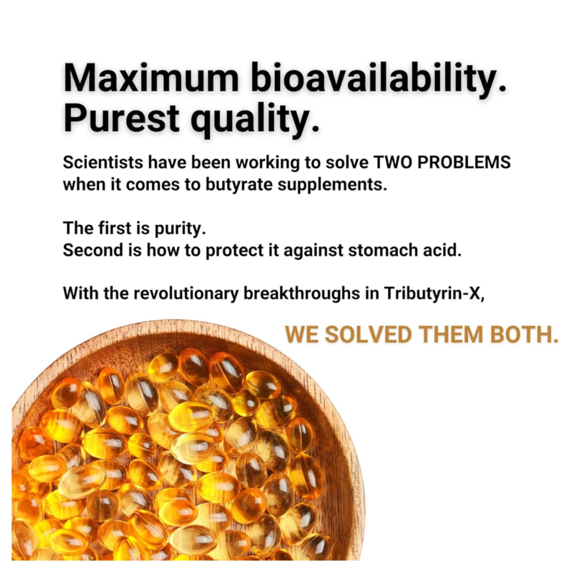 Healthy Gut Tributyrin-X burpfree formulation logo on the packaging.