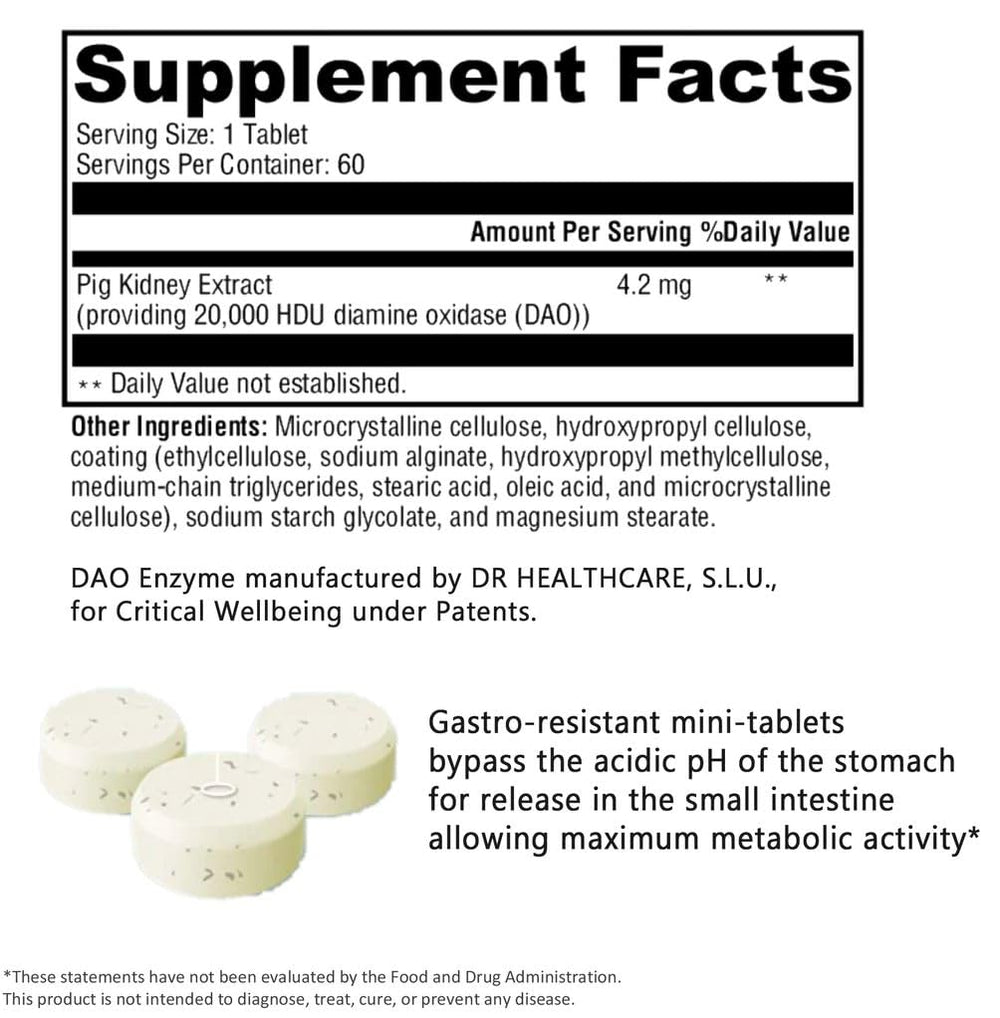 Healthy Habits Living Histamine Manager close-up of DAO enzyme capsule.