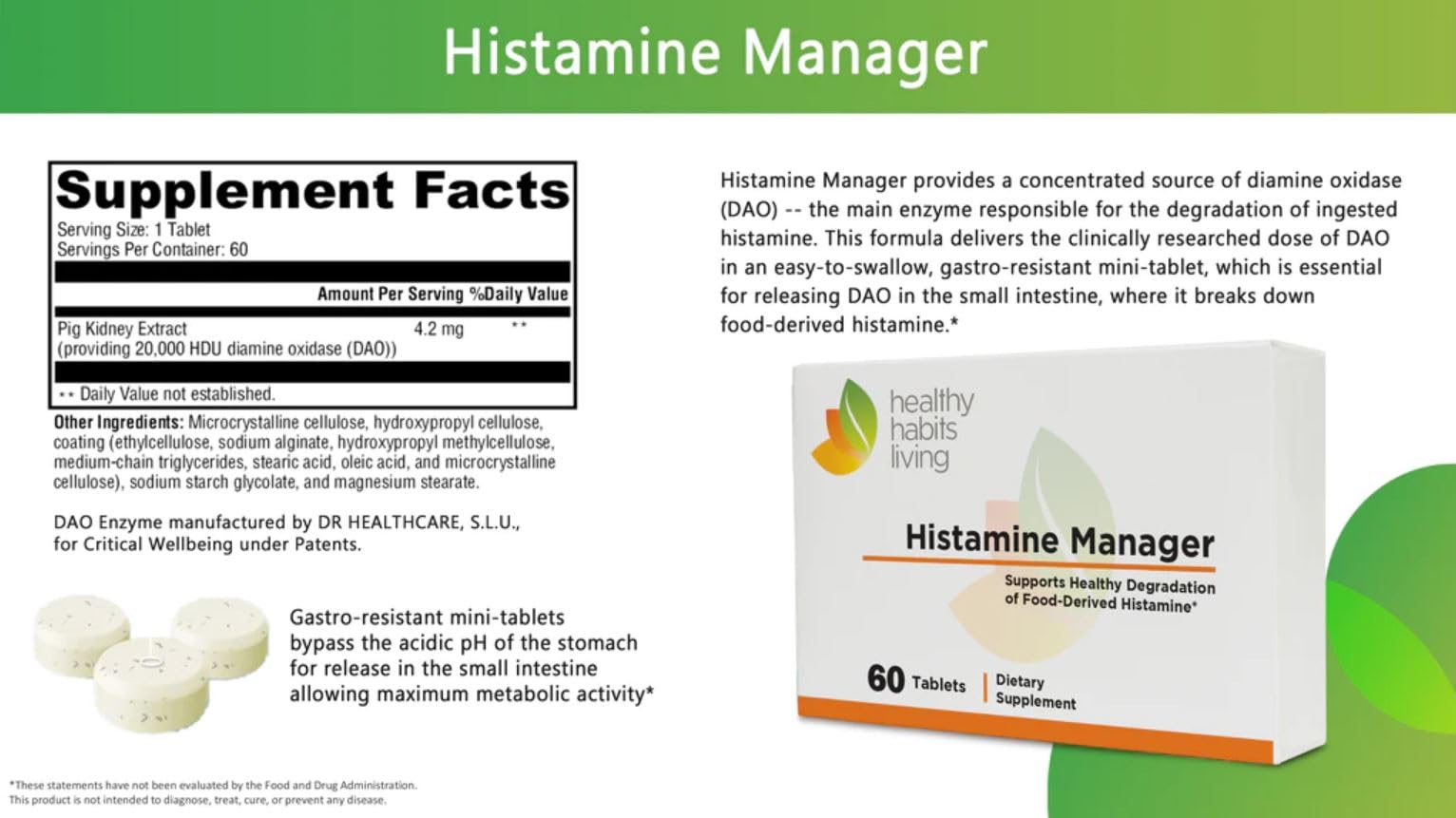 Healthy Habits Living Histamine Manager travel bottle ready for on-the-go.