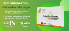 Healthy Habits Living Histamine Manager outer box shows dosage and easy-to-follow instructions