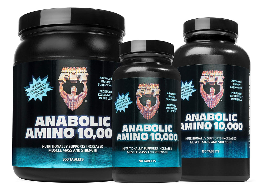 Healthy 'N Fit Amino 10,000 ingredients graphics communicates essential and BCAA coverage