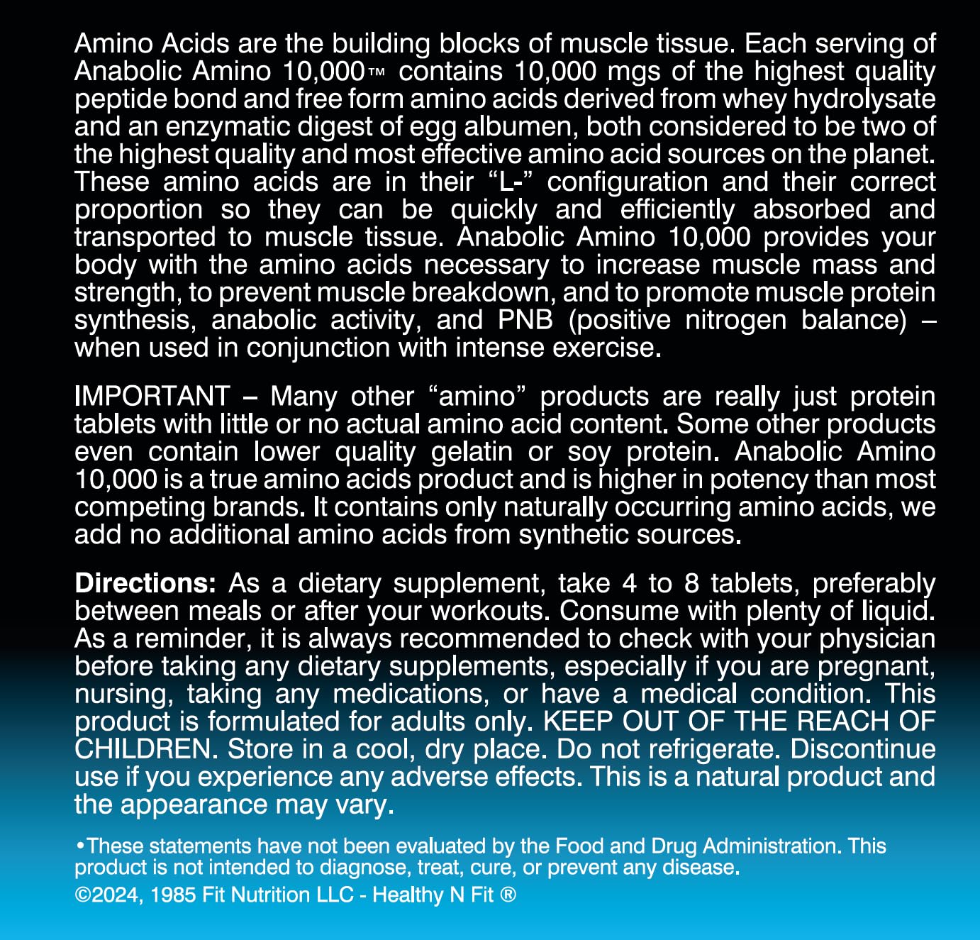 Healthy 'N Fit Amino 10,000 packaging on shelf evokes trusted quality