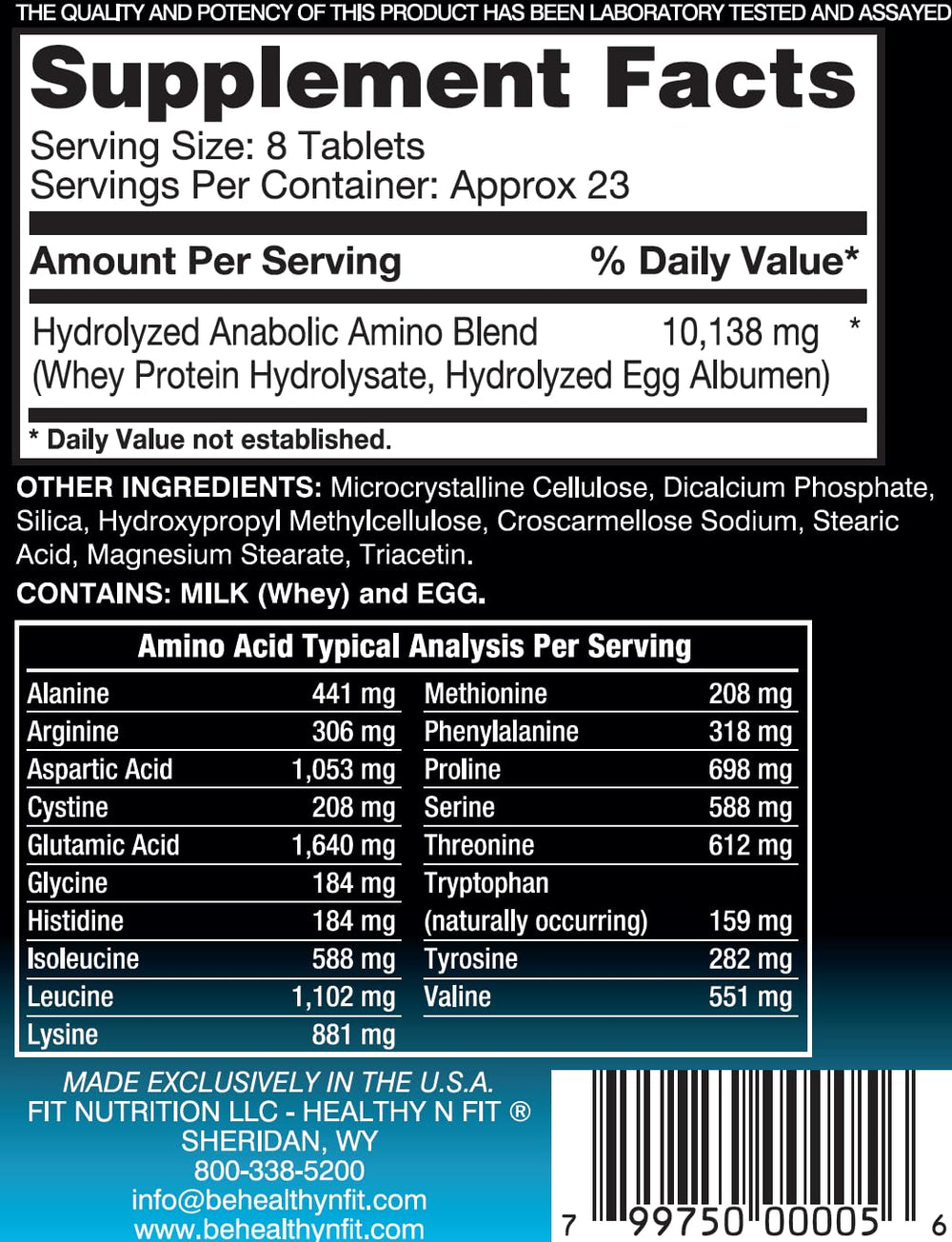 Healthy 'N Fit Amino 10,000 product shot highlights professional supplement design