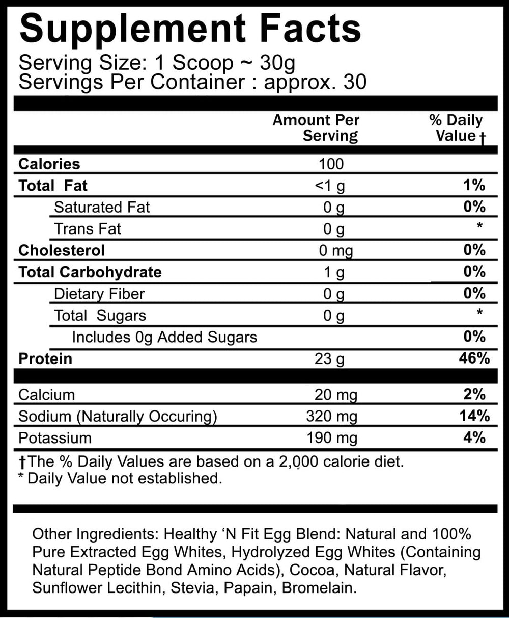 Healthy 'N Fit egg protein ingredients swirl reveals creamy texture and purity