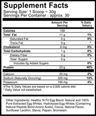 Healthy 'N Fit egg protein ingredients swirl reveals creamy texture and purity