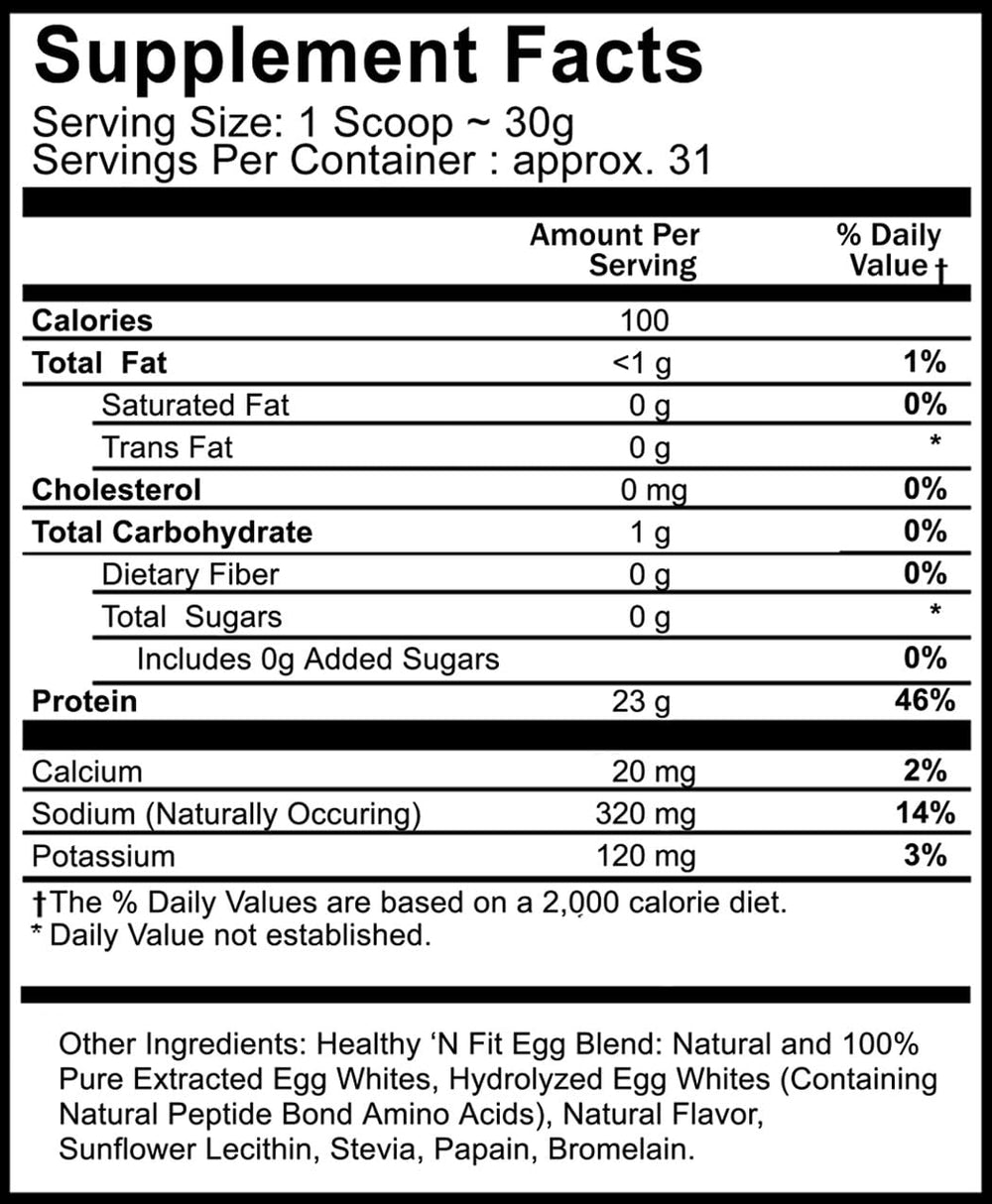 Healthy 'N Fit egg protein vanilla ice cream powder being mixed into a shake.