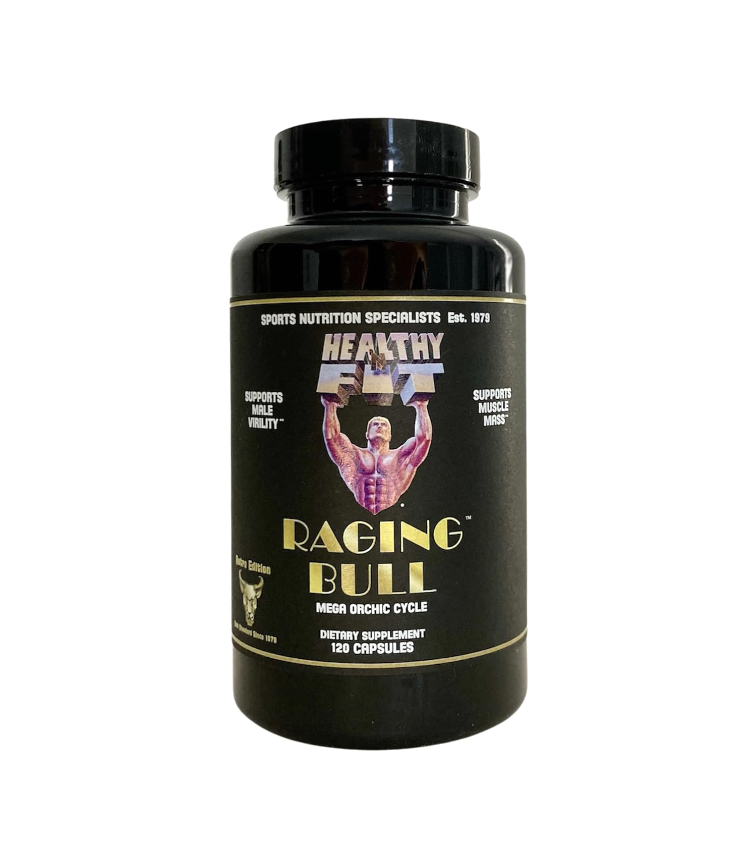 Healthy 'N Fit Raging Bull Mega Orchic bottle front for daily nutrition