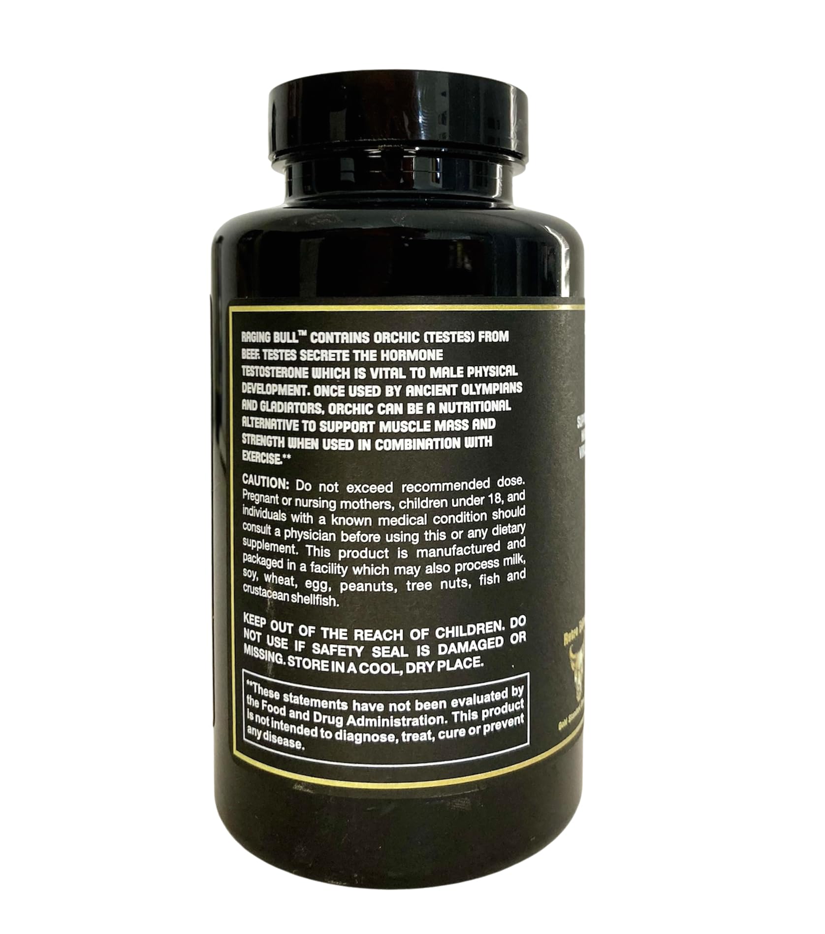 Healthy 'N Fit Raging Bull Mega Orchic bottle top showing compact packaging