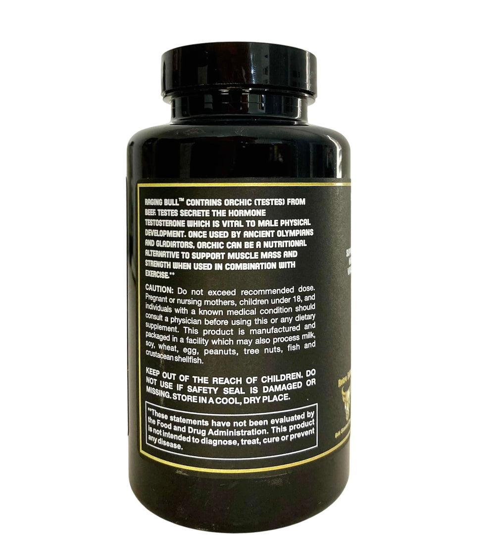 Healthy 'N Fit Raging Bull Mega Orchic bottle top showing compact packaging