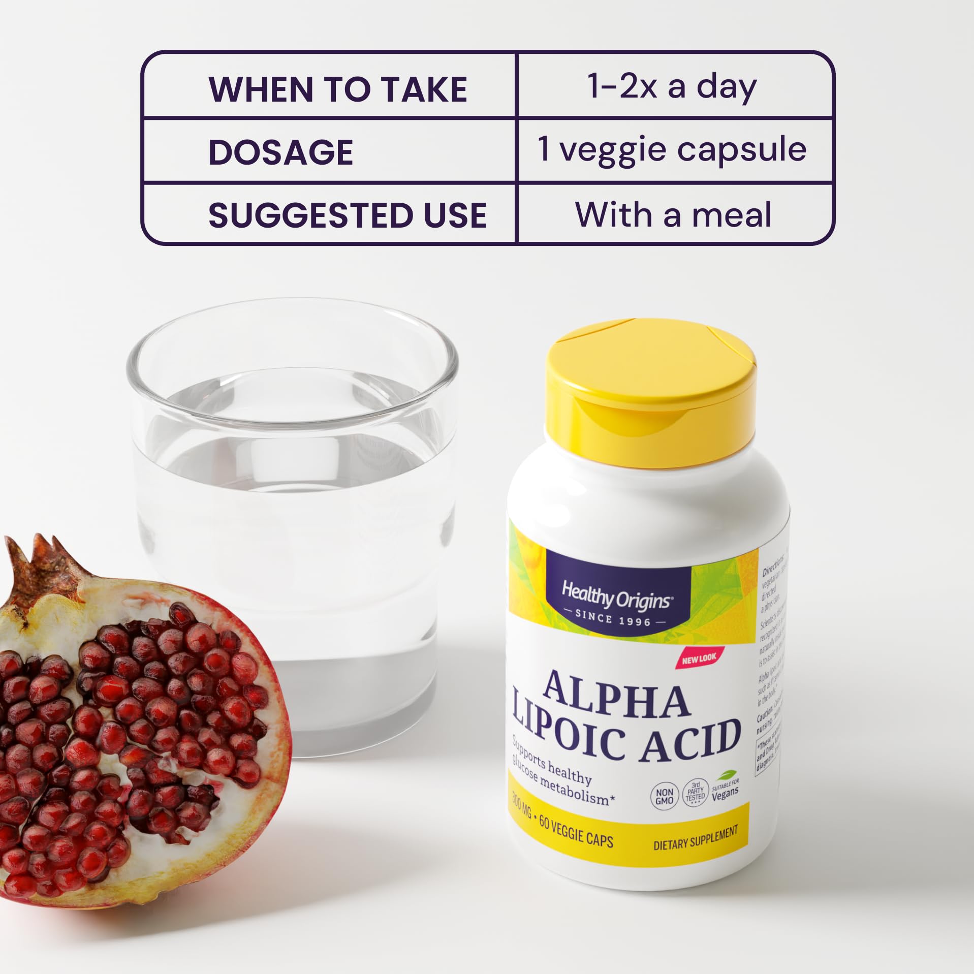 Healthy Origins Alpha Lipoic Acid pour-friendly bottle supports easy daily dosing.