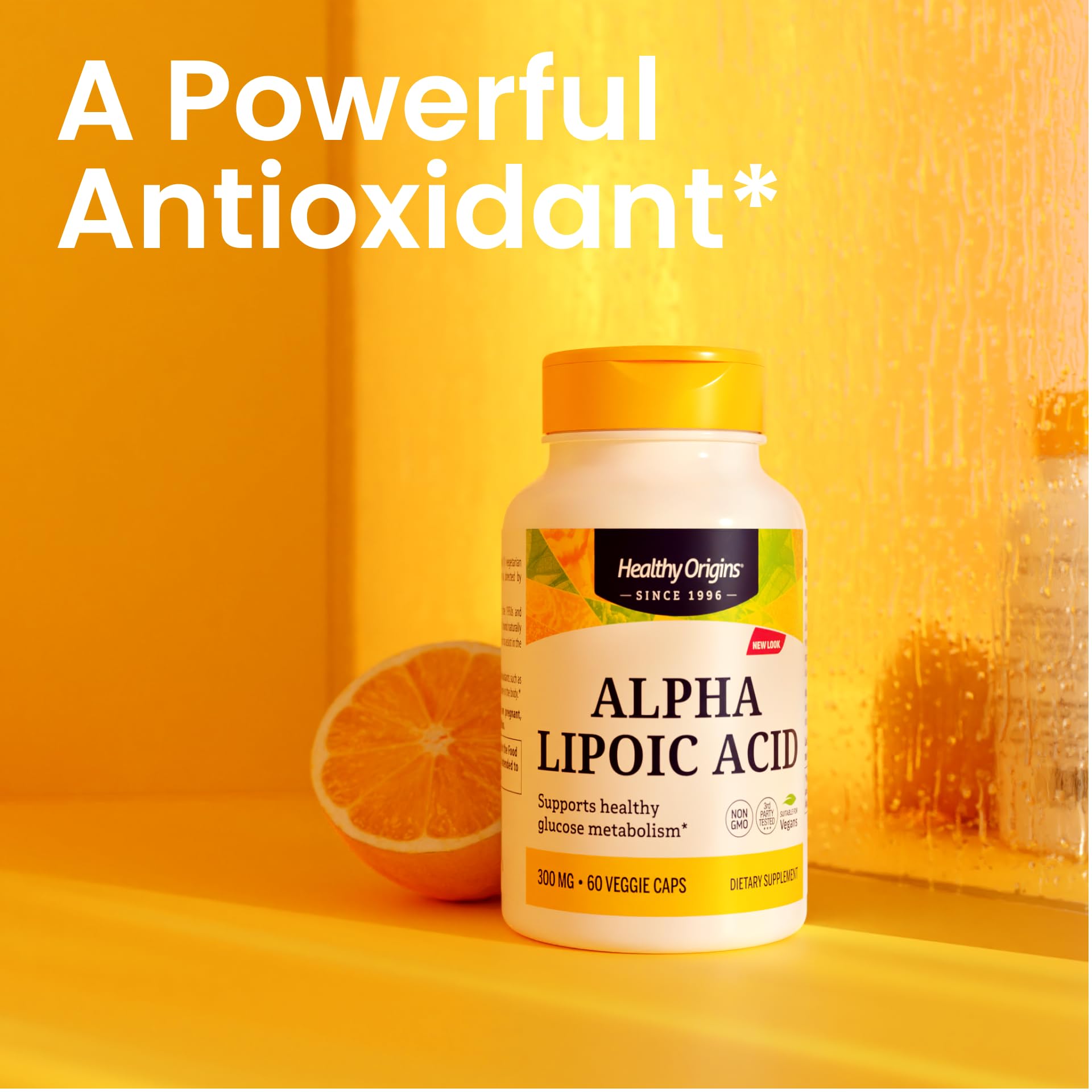 Healthy Origins Alpha Lipoic Acid veggie capsules cater to gluten-free diets.